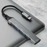 Dudao HUB 4in1 USB-C - 4x USB-A (3 x USB2.0 / USB3.0) 6.3cm juodas (A16T)