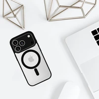 Akrilinis spalvotas magnetinis dėklas telefonui Iphone 17 Pro juodas