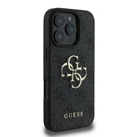 Guess 4G Didelis logotipo dėklas telefonui iPhone 16 Pro - juodas
