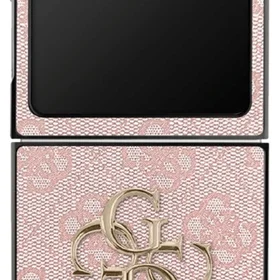 Guess Didelis 4G logotipo klasikinis dėklas Samsung Galaxy Z Flip 7 - rožinis