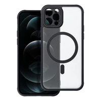 Dėklas telefonui – pilnai matinis magnetinis dėklas, suderinamas su MagSafe IPHONE 12 Pro, juodas