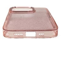 Blizgus dėklas telefonui iPhone 16 Pro Max - rožinis su blizgučiais