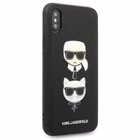 Karl Lagerfeld Saffiano Karl&Choupette Head dėklas telefonui iPhone X/XS - juodas