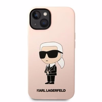 Karl Lagerfeld KLHCP14MSNIKBCP iPhone 14 Plus 6.7" kietasis dėklas rožinis/rožinis Silikoninis Ikonik
