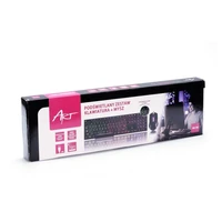 ART komplektas laidinė klaviatūra USB A QWERTY su šviesa + laidinė pelė USB A su šviesa AK-50 juoda