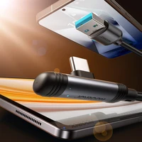 Joyroom S-A56 EnjoyX serijos 90° USB-A - USB-C 3A kabelis 1.2m - juodas