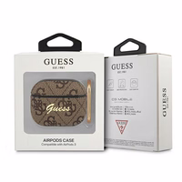 Guess GUA34GSMW AirPods 3 dėklas rudas 4G Script Metal Collection