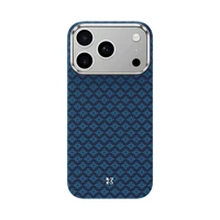 "Benks" magnetinis šarvas Air Armor Grid Kevlar korpusas su metaliniu rėmeliu 600D (0070), skirtas Iphone 17 Pro Max blue