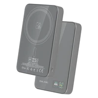 Blavec Išorinė baterija 10000mAh BJ-04 Plona 13,5mm - Type C - 22,5W magnetinė Magsafe 3 in 1 (PBBJ04-MC10G) pilka stiklas