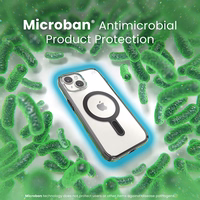 Speck Presidio Perfect-Clear ClickLock & MagSafe - iPhone 17e / 16e / 15 / 14 / 13 dėklas (Clear / Frosted juodas / Slate pilkas)