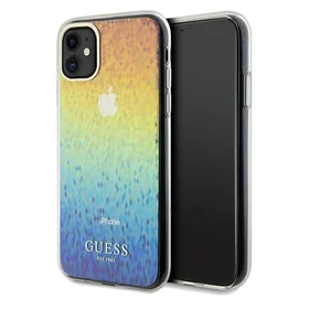 Guess IML Faceted Mirror Disco Iridescent dėklas telefonui iPhone 11 / Xr - įvairiaspalvis