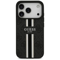 GUESS dėklas telefonui IPHONE 17 Pro, suderinamas su MagSafe GUHMP17LP4RPSK (4G Printed Stripes), juodas