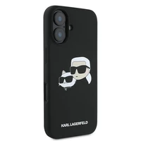 Karl Lagerfeld silikoninis dėklas telefonui Nauble Heads Print Magnetinis iPhone 16 Plus - juodas