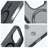 FORCELL F-PROTECT Lygiai su dviejų sluoksnių 4D technologija, militarinio kritimo testo suderinamas su MagSafe SAMSUNG S25 PLUS - dūminis juodas