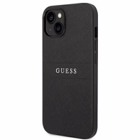 Guess Saffiano dirželis dėklas telefonui iPhone 14 Plus - juodas