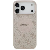GUESS dėklas telefonui IPHONE 17 Pro Max, suderinamas su MagSafe GUHMP17XP4PGRSGP (PU 4G apskritimas su klasikiniu logotipu) rožinis