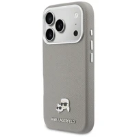 KARL LAGERFELD case for IPHONE 17 Pro Max compatible with MagSafe KLHMP17X6PFKCLG (PU FW W/ K&C Head Pin) gray