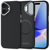 Tech-Protect Ion Carbon Magnetinis dėklas telefonui iPhone 17 - juoda ir sidabrinė