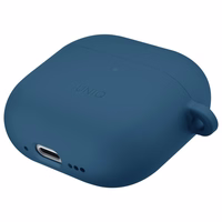 Uniq Nexo AirPods 4 + ausų kabliukų silikoninis dėklas - mėlynas