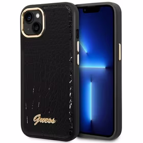 Guess GUHCP14MHGCRHK iPhone 14 Plus 6.7 "juodas/juodas kietas dėklas Croco Collection