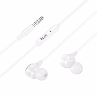 HOCO kabelinės ausinės Jack 3,5 mm su mikrofonu M116 balta