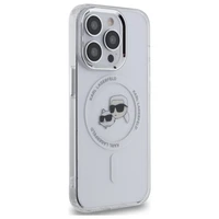 IML Metal Karl & Choupette Head MagSafe Dėklas telefonui iPhone 14 Pro Max - baltas