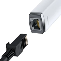 Baseus adapteris Lite Series - USB į RJ45 - 1000 Mbps (WKQX000102) baltas