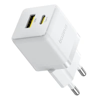 Baseus Palm 30W USB-C USB-A sieninis įkroviklis - baltas