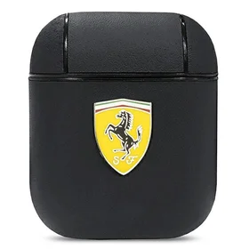 AirPods dėklas Ferrari FESA2LEBK On Track Leather - juodas