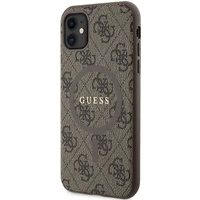 Guess GUHMN61G4GFRW iPhone 11 6.1" / Xr rudas/rudas kietas dėklas 4G kolekcija odinis metalinis logotipas Magnetinis