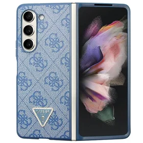 Guess 4G trikampis strass dėklas telefonui Samsung Galaxy Z Fold 5 - mėlyna