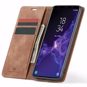 Spacecase piniginės dėklas Galaxy S9 šviesiai rudas