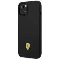 Dėklas telefonui Ferrari FEHCP14SSIBBK iPhone 14 6.1 juodas silikoninis metalinis logotipas