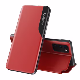 Dėklas telefonui Samsung Galaxy A72 4G raudonas su stovu, Eco Leather View Case