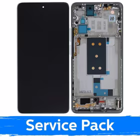 Ekranas skirtas Xiaomi 11T Pro / 11T su rėmeliu / Moonlight White / (Service Pack)