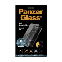 PanzerGlass E2E Super+ Microfracture antibakterinis grūdintas stiklas iPhone 12 / 12 Pro – su juodu rėmeliu