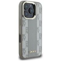 DKNY languoto rašto magnetinis MagSafe dėklas iPhone 16 Pro Max - smėlinis