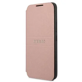 Dėklas telefonui Guess GUBKS22MPSASBPI S22+ S906 rožinis Saffiano Stripes