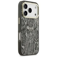Guess Pitono rašto magnetinis dėklas iPhone 17 Pro - juodas