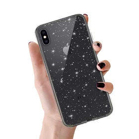 Crystal Glitter dėklas Iphone X/XS (5,8") sidabrinis