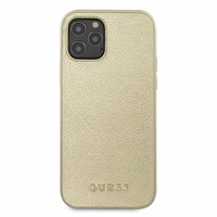 Guess GUHCP12LIGLGO iPhone 12 Pro Max 6.7" auksinis/auksinis kietas dėklas Iridescent