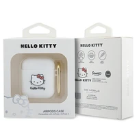 Hello Kitty Silikoninis 3D Kitty galvos dėklas AirPods 1/2 - Balta