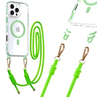 Tel Protect su dirželiu žalias skaidrus dėklas Iphone 17 Air žalias