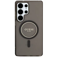 Guess Glitter Circle Classic Logo Magnetinis dėklas telefonui Samsung Galaxy S25 Ultra juodas