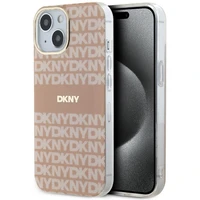 DKNY IML Mono ir juostelės Magnetinis dėklas iPhone 15 / 14 / 13 - rožinė