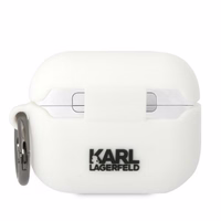 Karl Lagerfeld KLACAPSILKCW AirPods Pro dėklas baltas/baltas Silikoninis Karl & Choupette