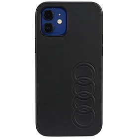 Audi sintetinės odos dėklas telefonui iPhone 12/12 Pro 6.1" juodas/juodas kietas dėklas AU-TPUPCIP12P-TT/D1-BK