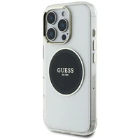Guess IML Metal Colored Circle Classic Logo Magnetinis dėklas telefonui iPhone 16 Pro Max - juodas