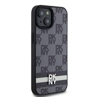 DKNY odinis languotas mono raštas ir spausdintos juostelės dėklas iPhone 15/14/13 - juodas