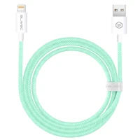 Blavec Kabelis Candy pynėtas - USB į Lightning - 2,4A 3 metrai Apple CarPlay (CCA-UL24GN30) žalias
